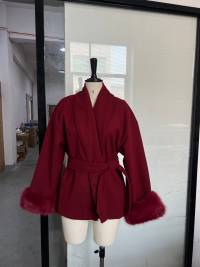 Double sided coat mid length warm jacket