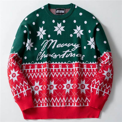 Christmas Knitwear Christmas Jacquard Loose Hooded Sweater